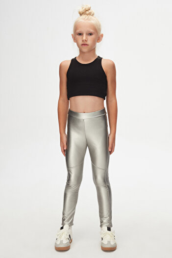 LOVETTI Silver Girl's Winter Leather Trousers