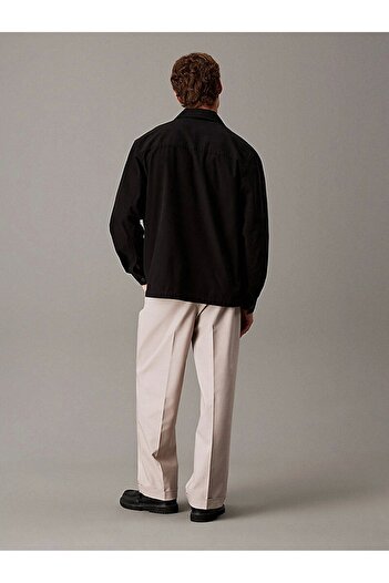 Calvin Klein Erkek Pamuklu Siyah Overshirt Gömlek