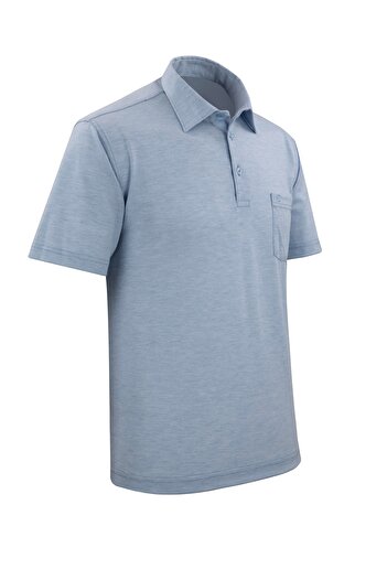 Çizgi Triko Men's Shirt Collar Cotton Button Pocket T-Shirt Classic Fit - 5101