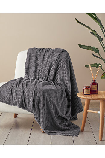 English Home Grey Corduroy Sherpa Velvet - 120X160 cm Tv Blanket