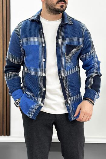 Edwox Чоловіча сорочка Slim Fit Woodcutter, синя Edw035