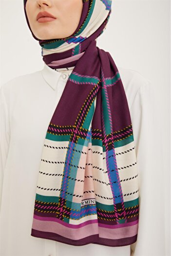 Armine Trend Plaid Pattern 077 - 047 Shawl - 14