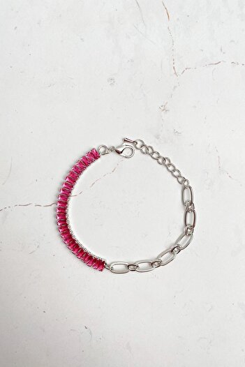 Modex Square Jewelled Chain Detailed Bracelet