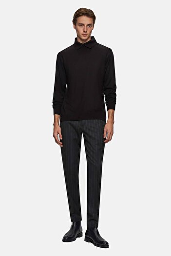 Tween Slim Fit Siyah Kazak