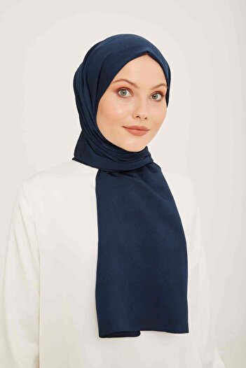 Armine Trend J.capri Navy Blue Solid Color Shawl 8-135