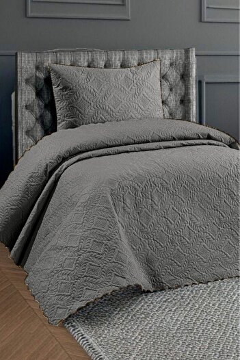 REYs HOME Anthracite Quilted Single Bedspread