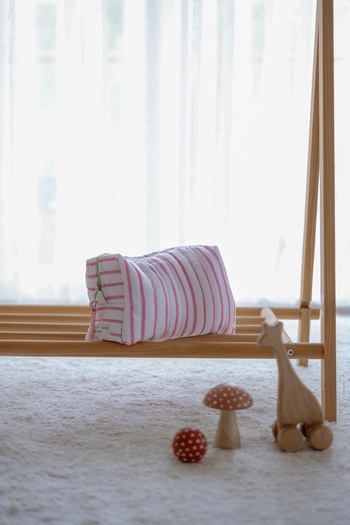 Atelier Babbi Pink Striped Large Care Bag