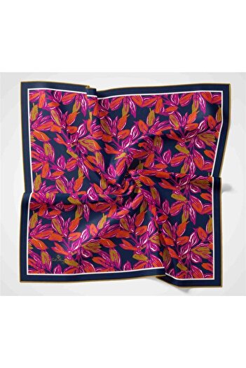 Silk Home Φούξια-Μπλε Μπλε Μαλακό Φουλάρι με μοτίβο λουλουδιών 73055-17