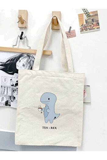 Cemira Tea-rex Y2k Pinterest Unisex Tote Shopper Bag - Υφασμάτινη λεπτομέρεια