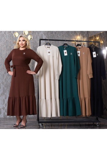 Zeynep Butik Χειμερινό φόρεμα με χιτζάμπ από ύφασμα 1615