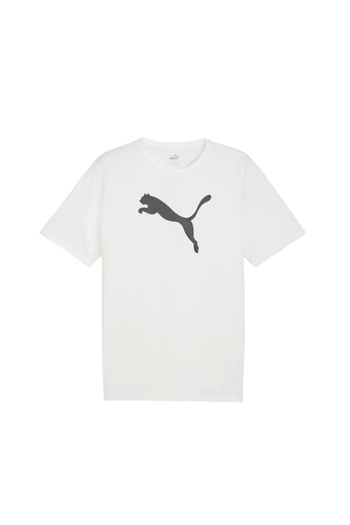 Puma Teamrise Logo Τζέρσεϊ Βαμβακερό ανδρικό μπλουζάκι casual 3Λευκό