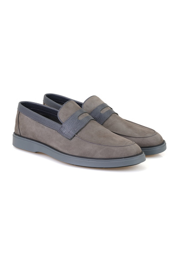 Desa Barnes Gray Men's Nubuck Leather Casual Shoes