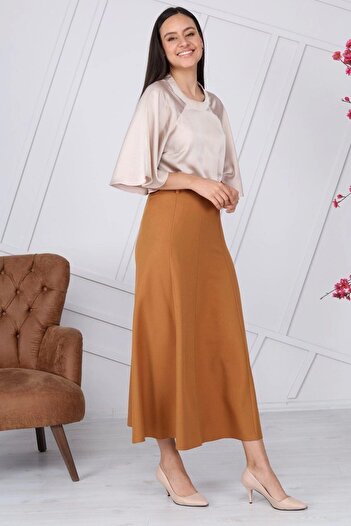 apsen Women's Seasonal Belt Detailed Piece Loose Long Skirt 1003/95