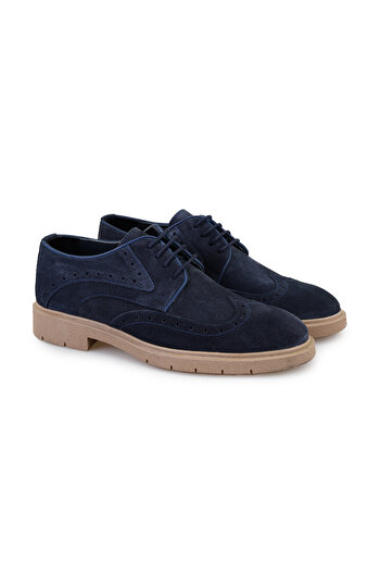 Desa Werner Navy Blue Men's Suede Leather Classic Shoes
