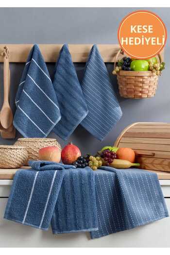 Rebeka Home Collection Синій 6-пазний рушник для кухні Sophia 30x50