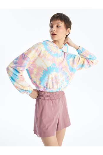 LC Waikiki Tie-Dye Patterned Long Sleeve Oversize Women's Hoodie