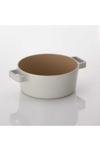 NEOFLAM Fika Aluminum Cast Pot with Glass Lid 18cm, Beige