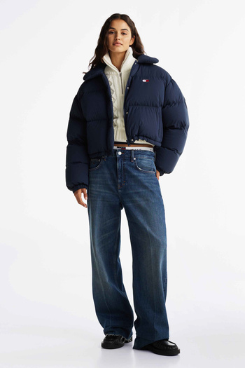 Tommy Hilfiger TJW CRP Badge Collar Down Puffer – uvolněný střih