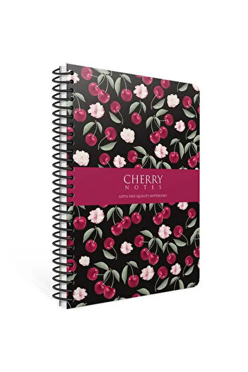 Gıpta Caiet cu copertă rigidă în spirală Cherry 17x24cm 120yp - 1 bucată