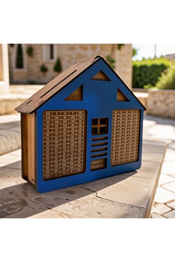 MADETENE Parabox Home Model Target Money Box, Wooden Money Box, Target Money Box, Gift Products (Blue)