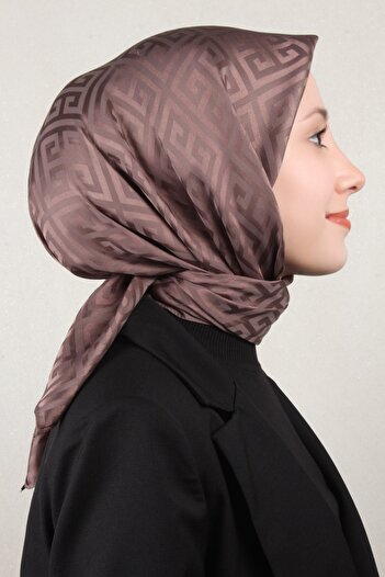 PİRAMİT Golden Jakar Eşarp Grift Desen 4118-6 Mocha