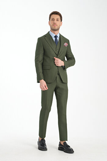 Frappoli Slim Fit Thick Plain Mono Neck Double Slit Lined Suit Dress
