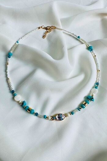 PETEK AKSESUAR Fish Natural Stone Shell Necklace