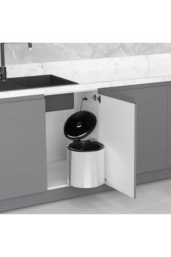 STARAX 10Lt Stainless Chrome Trash Can