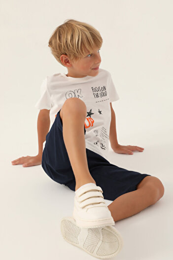 Rolypoly Boy's White Capri Set