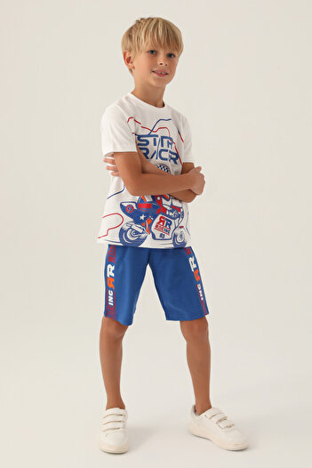 Rolypoly Boy's White Bermuda Suit