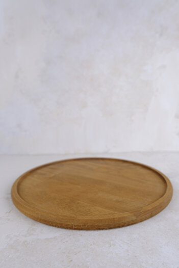justwood 4-Piece Large Size 30 cm Beech Wooden Plate, Wooden Presenter, Wooden Plate, Serving Plate, Catering