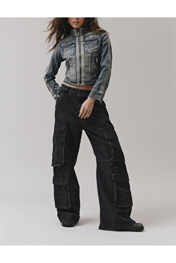 september island Blue Tone Seaside Denim Crop Jacket
