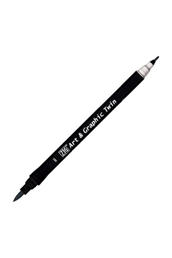 Zig Art & Graphic Twin Marker Drawing Pen 81 Silver Gray
