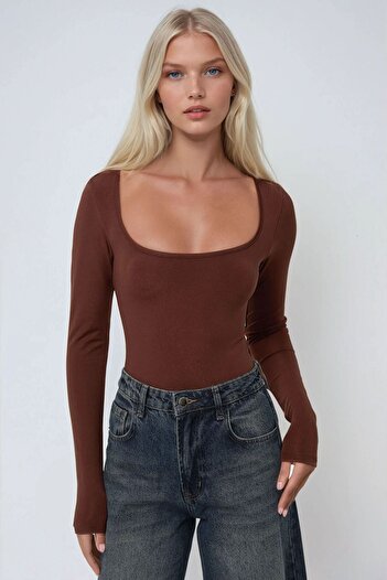 Hiccup Square Neck Long Sleeve Bodysuit