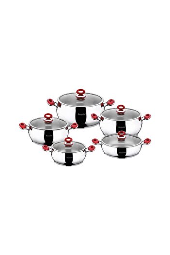 Hascevher Anemon 10 Pcs Tencere Seti (18/20/22/24/24Krn.)