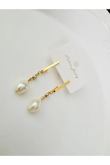 DEVİ fashion Trend Pearl Earring 5 cm