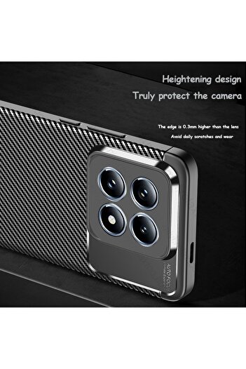 Fibaks Xiaomi Mi 14t Case Camera Protruding Carbon Fiber Pattern Does Not Discolor Protective Cover Case