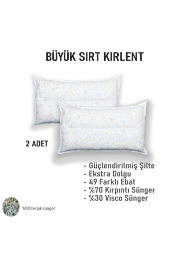 AYPETEKS BÜYÜK SIRT KIRLENT İÇ DOLGU 2 ADET- 49 FARKLI EBAT - KOLTUK SIRT KIRLENTİ BİYELİ MODEL