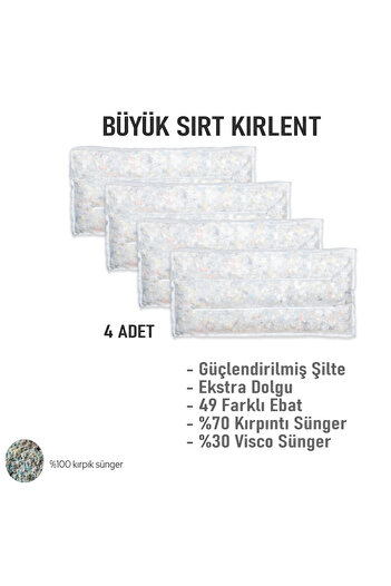 AYPETEKS BÜYÜK SIRT KIRLENT İÇ DOLGU 4 ADET- 49 FARKLI EBAT - KOLTUK SIRT KIRLENTİ KUTU MODEL