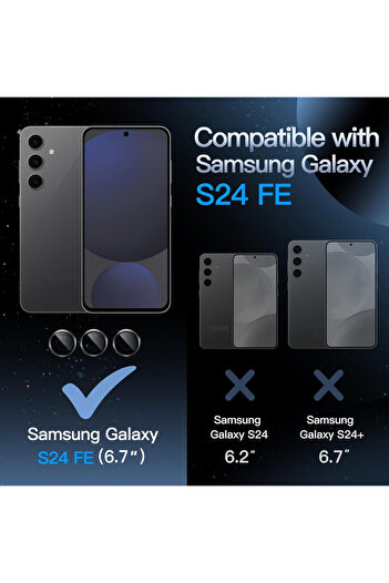 Fibaks For Samsung Galaxy S24 Fe Camera Protection Colorful Lens Protector Tempered Glass Protection