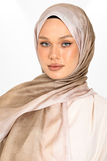 hijabchi Trend Monogram Σαλ - Ειδική Έκδοση - Νέα Συλλογή - Άμμωτο Μπεζ