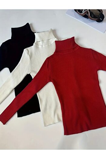 Buteks Premium Cotton Unisex Sweater - Red, White, Black, Turtleneck, Slimfit Turtleneck Set of 3