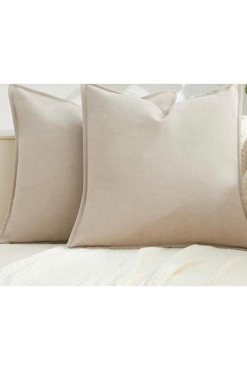 Pyramid Home Single Beige Bed Runner & Throw Pillow Set