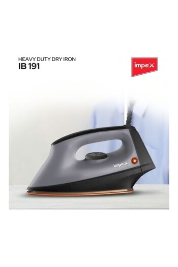 İMPEX Heavy Duty Dry Iron Ceramic Plate Long Life Thermostat Overheat Protection 1200W IB191