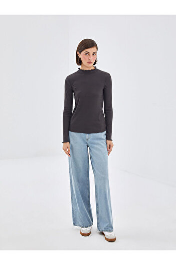 LC Waikiki Lcwk Stand Collar Textured Women's Body