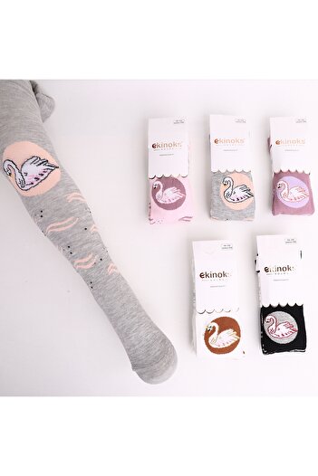 TrendCorap Ekinoks Series 3 Pieces Girls & Baby Patterned Cotton Seasonal Pantyhose