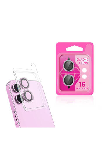 Fibaks Apple iPhone 16 & iPhone 16 Plus Camera Protection Bright Colored Stone Lens Protector Tempered Glass Protection