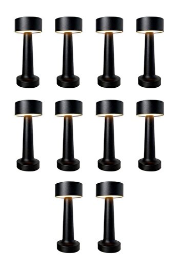 Taimi 10-pieces Cordless Touch Led Table Lamp - Battery 1000mah Thick Corner Black