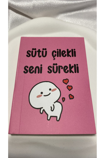 Axuu Collection Gift for Friend Lover - Notebook with Milk Strawberries, A7 Unlined
