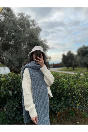 Alize Puffy Gray Scarf